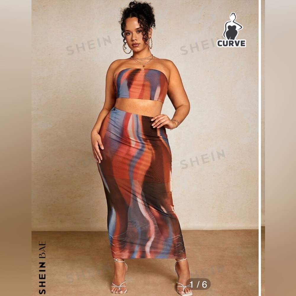 Mesh two piece neutral, color two piece set